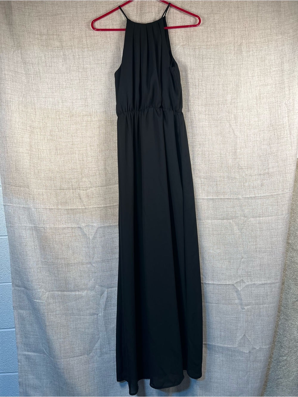 Everly Maxi Dress Black Sleeveless‎ Halter Keyhole Back Medium